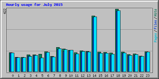 Hourly usage for July 2015