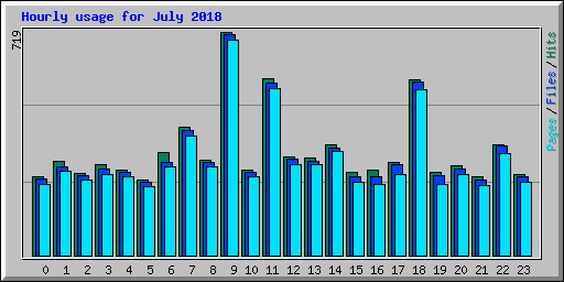 Hourly usage for July 2018